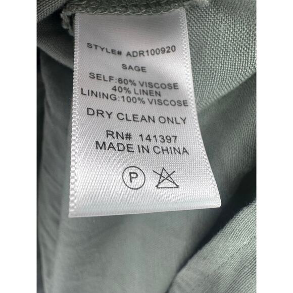 ASTR Label Pleated Bodice Bubble Sleeve Midi Dress Smocked Sage XL NWT - Picture 10 of 10